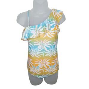 Grace Karin Girls One Piece Tropical Orange, Blue, White & Pink  Swimsuits New